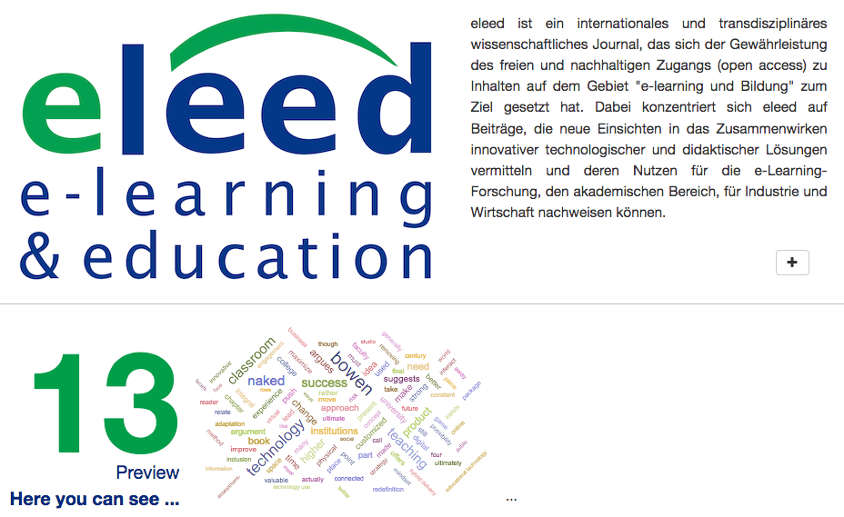 Beispiel für E-Learning Journale: Eleed